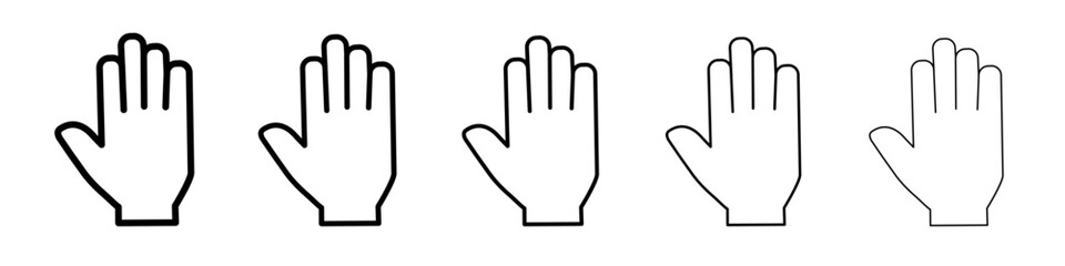 Hand icon black and white vector sign