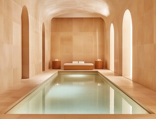 Serene Spa Pool and Lounge Area