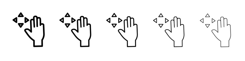Hand, fingers, gesture, swipe, rotate icon black and white vector sign