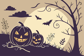 Pumpkins & Shadows: Halloween Night Banner