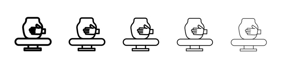 Handmade pottery icon black and white vector sign