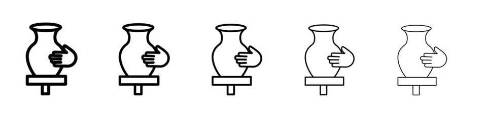 Handmade pottery icon black and white vector sign