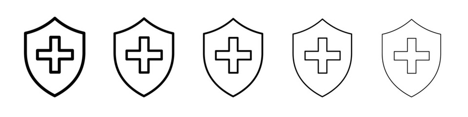 Health insurance icon black and white vector sign
