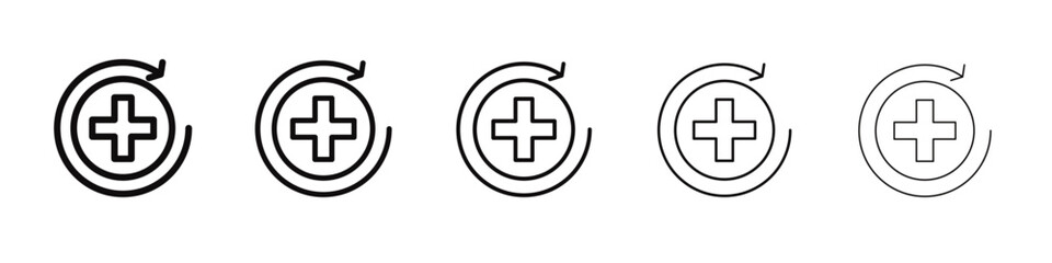 Health recovery icon black and white vector sign