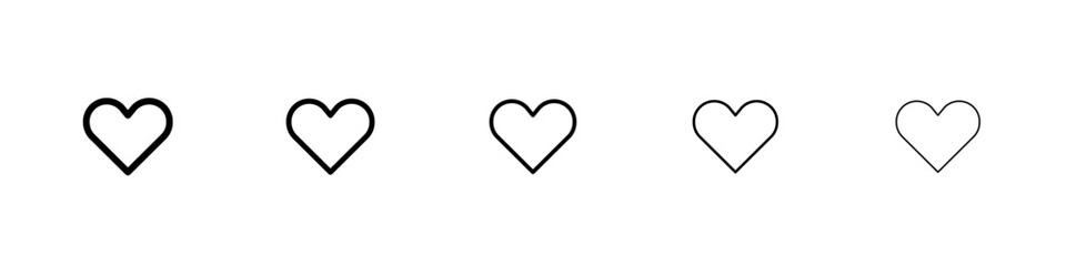 Heart icon black and white vector sign
