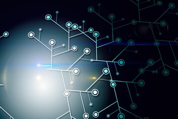 Black background with glowing network