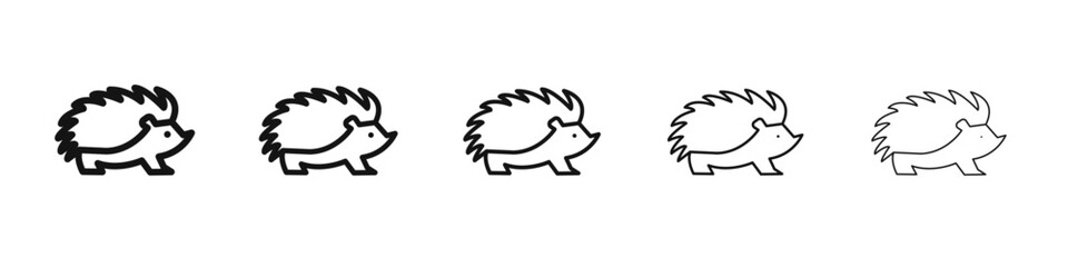 Hedgehog icon black and white vector sign