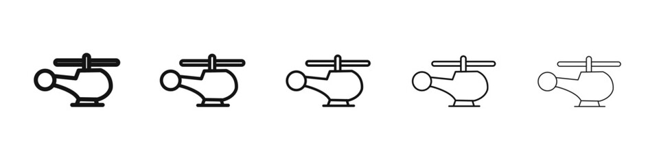 Helicopter icon black and white vector sign