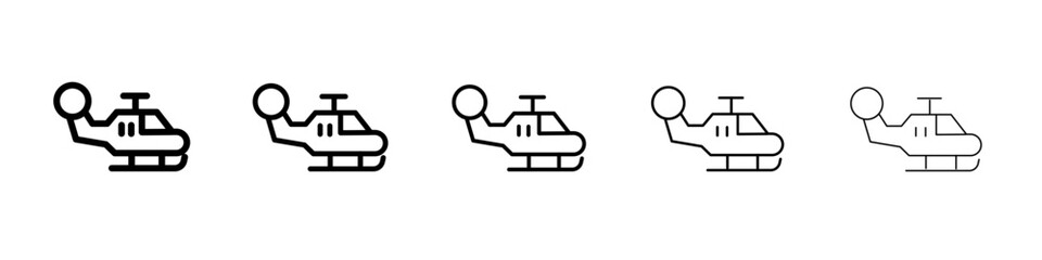 Helicopter icon black and white vector sign