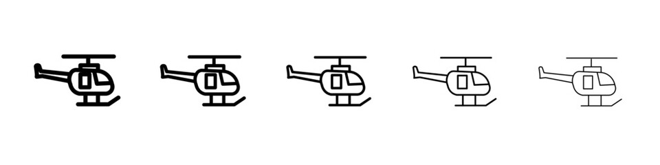 Helicopter icon black and white vector sign