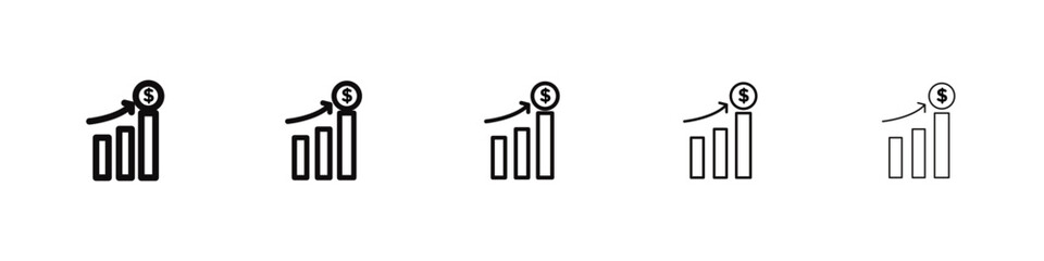 High revenue icon black and white vector sign