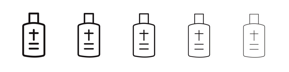 Fototapeta premium holy water bottle icon black and white vector sign