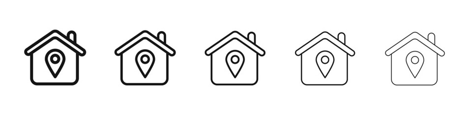 Home location icon black and white vector sign
