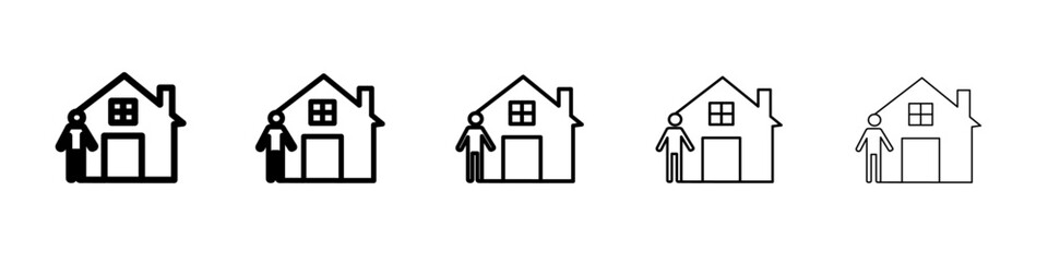 Home realtor icon black and white vector sign