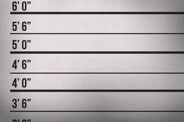 Height measurement chart is being displayed in flat design, with bold black lines and labels