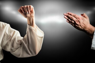 Cropped hands of fighters © vectorfusionart