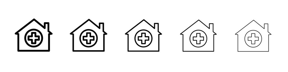 hospital icon black and white vector sign
