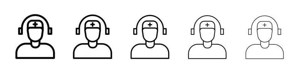 Hospital receptionist icon black and white vector sign