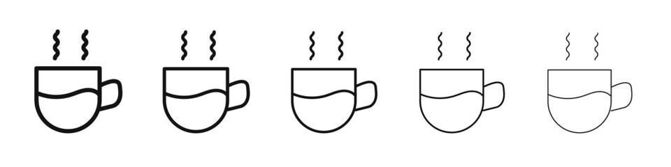 Hot coffee cup icon black and white vector sign