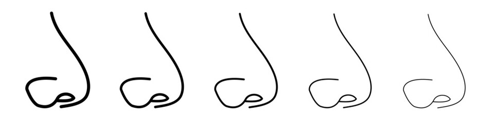 Human nose icon black and white vector sign
