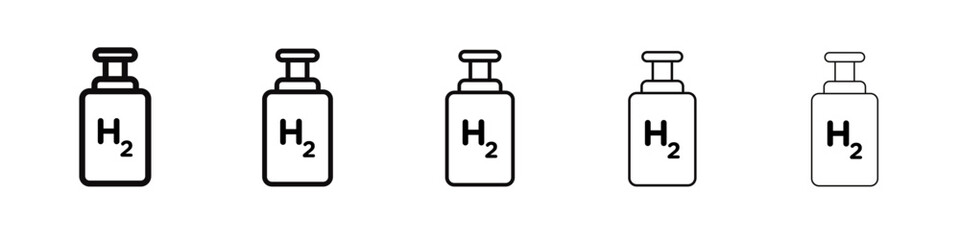 Obraz premium Hydrogen gas tank icon black and white vector sign