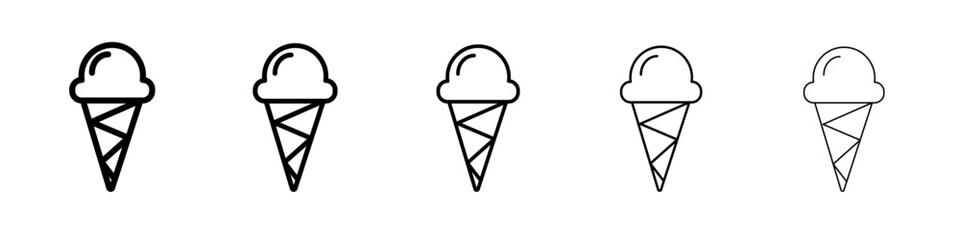 ice cream cone icon black and white vector sign