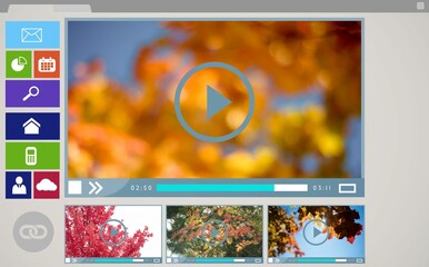 Digitally composite image of various video and computer icons © vectorfusionart