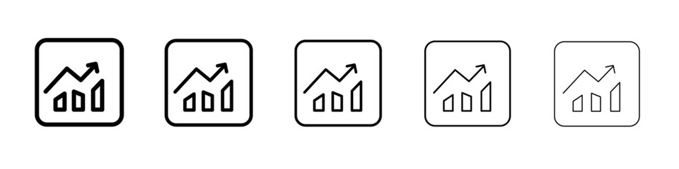Increase chart icon black and white vector sign