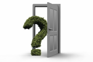 Obraz premium Topiary of question mark at doorway