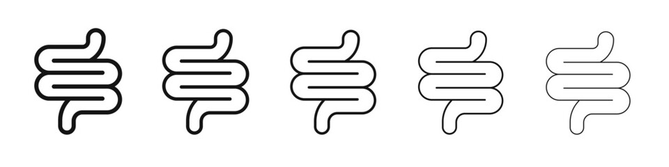 Intestine icon black and white vector sign