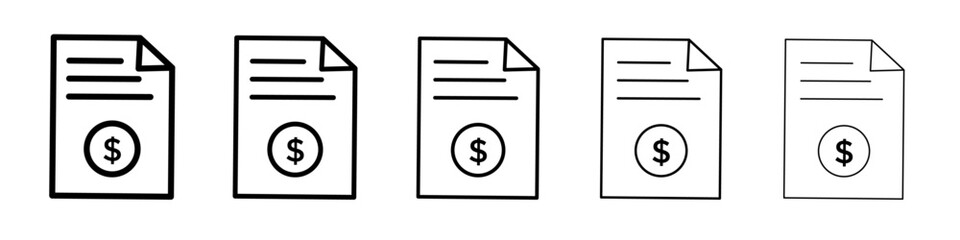 Invoice icon black and white vector sign