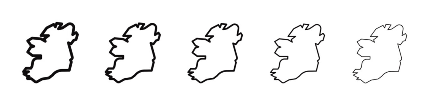 Ireland map icon black and white vector sign