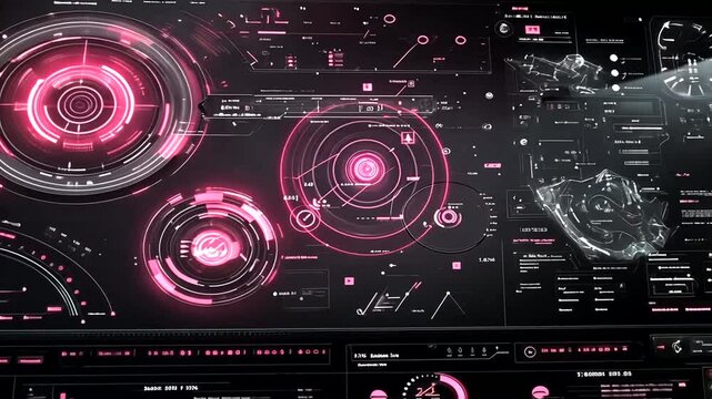 Futuristic User Interface with Neon Design