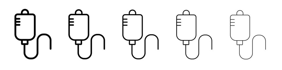 IV bag icon black and white vector sign