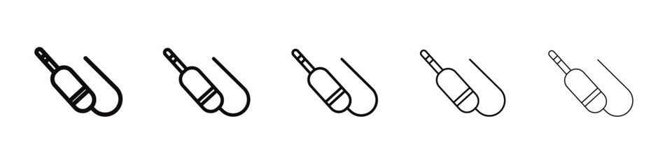 Jack cable icon black and white vector sign