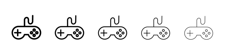 Joystick icon black and white vector sign
