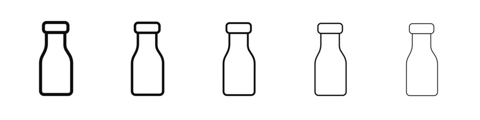 Juice bottle icon black and white vector sign