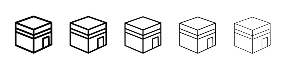 Kaaba icon black and white vector sign