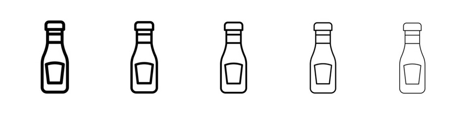 Ketchup icon black and white vector sign
