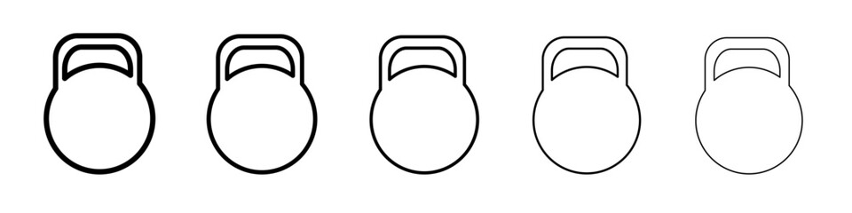 kettlebell icon black and white vector sign