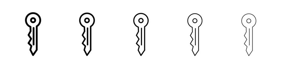 Key icon black and white vector sign