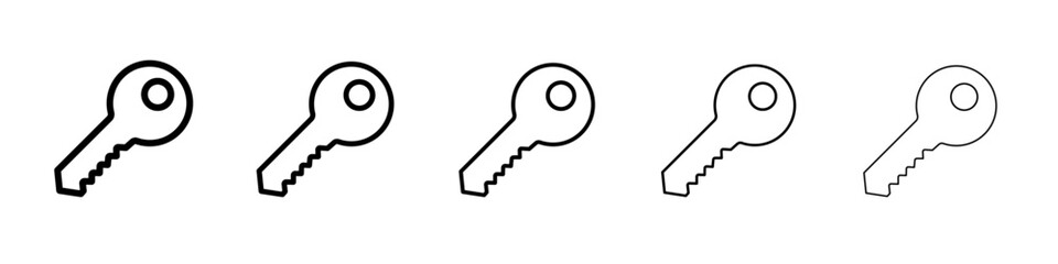 key icon black and white vector sign