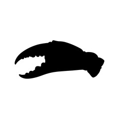 Blue crab claw silhouette vector flat illustration design.