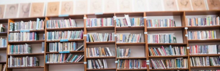 Low angle view of various books on shelf