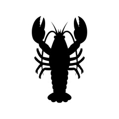 Lobster silhouette vector flat illustration design.