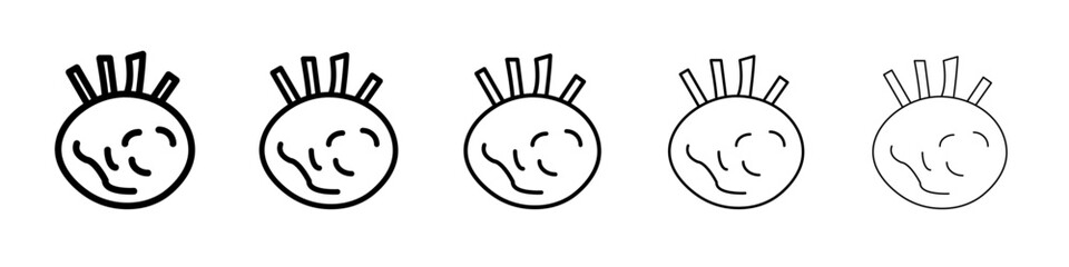 kohlrabi icon black and white vector sign