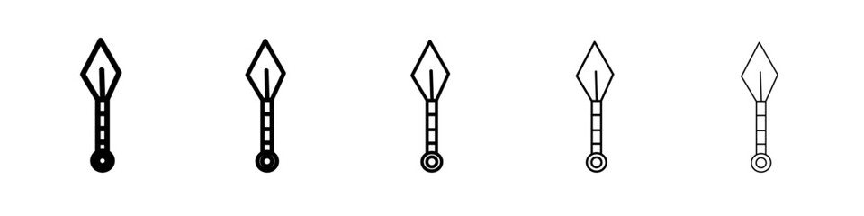 Kunai throwing knife icon black and white vector sign