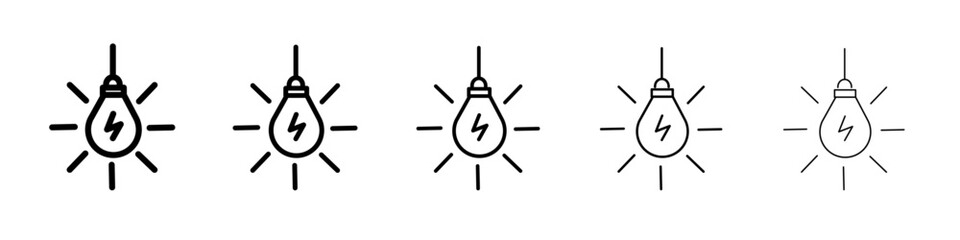 Lamp icon black and white vector sign