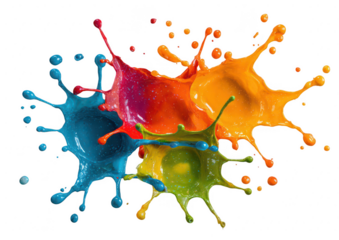 Colorful Paint Splashes in Air (1)
