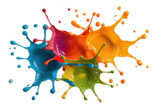 Colorful Paint Splashes in Air (1) - Powered by Adobe